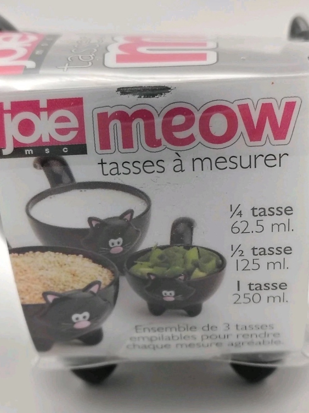 Joie Meow Black Cat Nesting Measuring Cups - 3 Piece Set